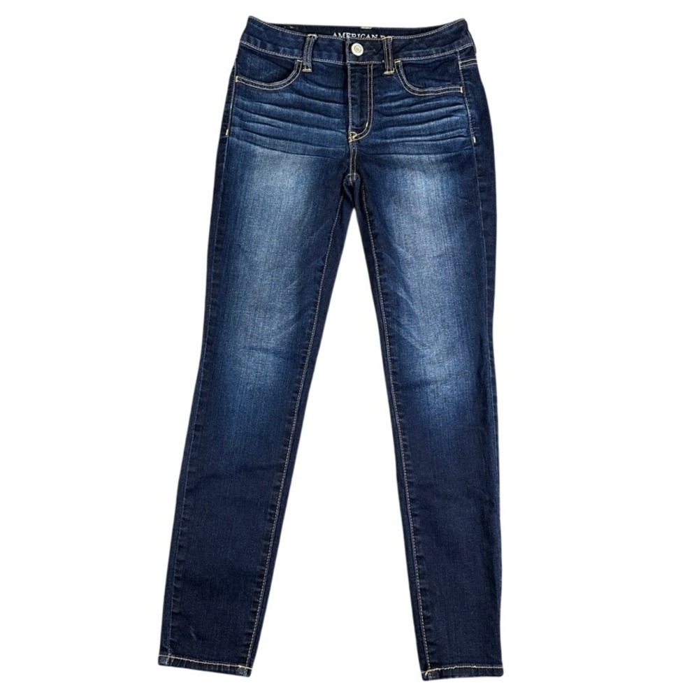 American Eagle Hi-Rise Jegging Super Stretch Dark Wash Skinny Jeans 4 Short